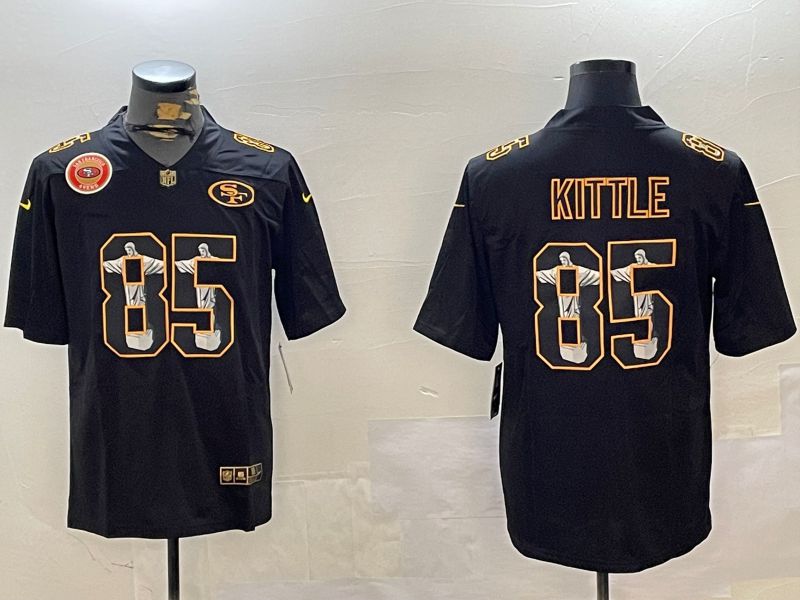 Men San Francisco 49ers 85 Kittle Black Fashion 2024 Nike Limited NFL Jersey style 8